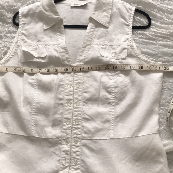 Laura white linen sleeveless top. Size 14 - Picture 7 of 8